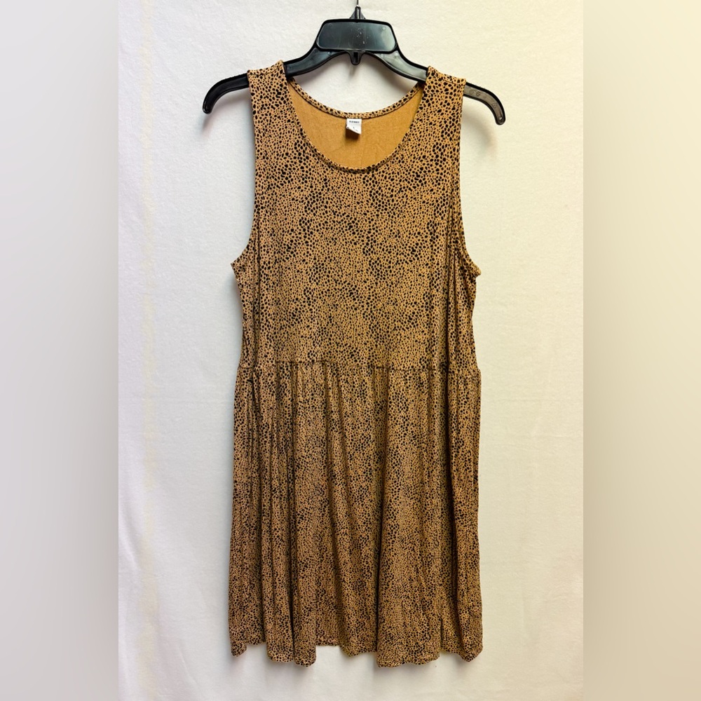 Old Navy Camel and Black Animal Print Sleeveless Dress